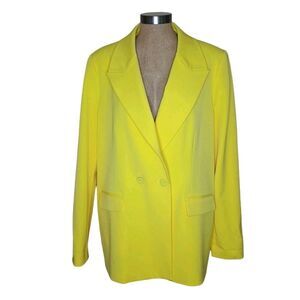 Favorite Daughter Blazer Women  Size XL Yellow Long Sleeve Classic Colorful